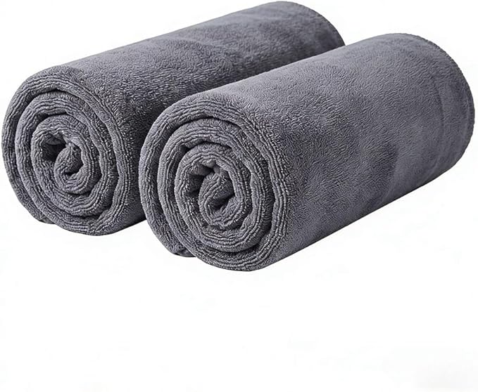 2-Pack 1200 GSM Microfiber Car Drying Towels, 71" x 24" Large Absorbent Towel for Auto Detailing, Streak-Free & Scratch-Free for Cars, SUVs, Trucks with Edgeless Design