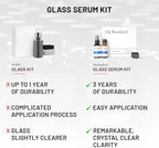 Dr. Beasley's Glass Serum Kit - Semi-Permanent Ceramic Coating, Water-Repelling, Easy-Cleaning, UV Protection, Perfect Clarity