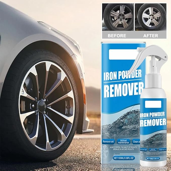 Iron Powder Remover,Car Rust Removal Spray,Color Changing Rustout Instant Remover for Wheels and Paint,Multifunctional Paint Cleaner for Car Maintenance and Metal Iron Cleaning