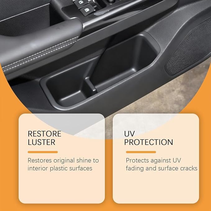 Car Interior Restorer – Leather & Plastic Trim Cream, Renews Faded Dash, Seats, Bumpers & Vinyl, UV Protective Polish, Non-Greasy 50g