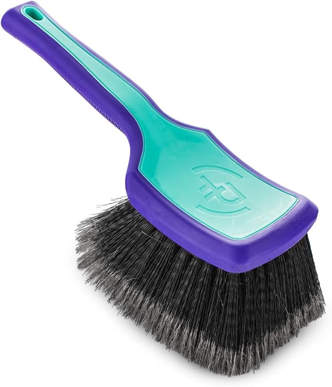 Detail Factory - ProGrip Wheel Face Brush - Ergonomic ProGrip Handle - Premium Wheel Cleaner Brush - Soft Flagged-Tip Bristles - Vermijl Aqua/Purple