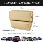 Kewucn Car Seat Gap Organizer, Adjustable Leather Front Seat Gap Filler Storage Box, Multifunctional Auto Console Side Pocket Organizer for Phone Glasses Key Card, Car Accessories (Beige)