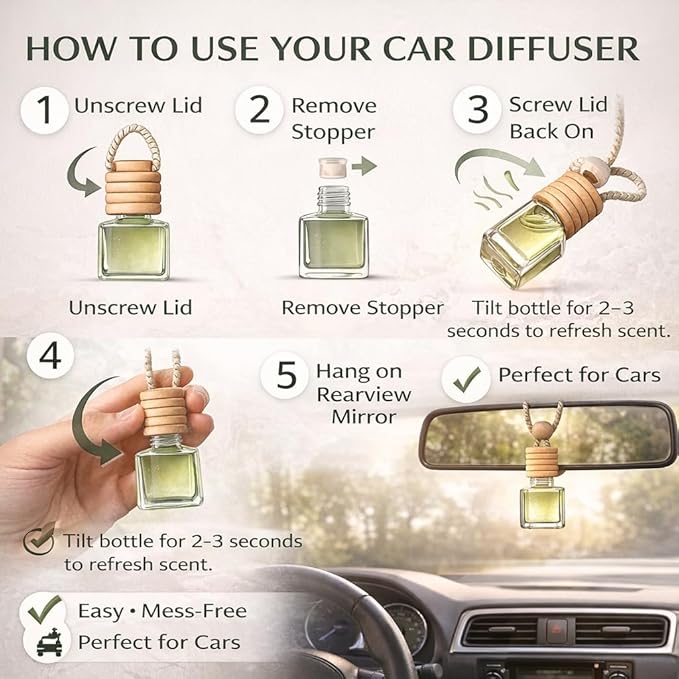 4 Pack Air fresheners | Long lasting car air fresheners, Hand-made in USA | Small room diffuser | Small Business Woman Owned. (10 ml Black Ice (Type) set of 4)