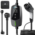 EVDANCE Level 1 & 2 EV Charger, 16A 110-240V Portable Electric Car Charger with 25ft Cable, Adjustable Current, Delayed Start, LED Screen, Universal EV Charger Compatible with All J1772 EVs