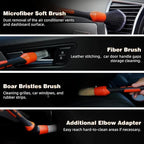 Car Detailing Brush Kit, Ultra Soft Long Bristle Horse Hair Leather Cleaning Brush,Car Cleaning Kit Interior for Seats Leather Care