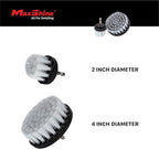 Maxshine 2" & 4" Universal 2-Piece Soft Leather Drill Brush Attachment Set – Professional Detailing for Leather, Fabric, Delicate Carpets & Convertible Tops – Gentle Cleaning Tool