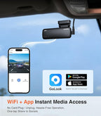 AINAVI Front Dashcam for Cars, Mini 2K Dash Camera, Dash Cam Built-in WiFi Wireless with APP Control, Hidden-Style Single Car Camera/WDR/Night Vision/G-Sensor/24H ParkingMode