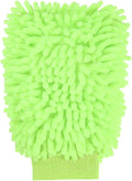 HARFINGTON Chenille Microfiber Car Wash Mitts 9.8" x 7.9" Scratch Free Wash Gloves Absorbent Double Sided Plush Cleaning Drying Mitts for Car Washing Home Light Green