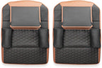 Owleys Car Seat Organizer Backseat Back Organizers & Storage Of Automotive Seatback Toy Organization For Kids Black Brown Tan 2 pc