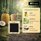 Gift Paradise® Bamboo & Coconut Car Air Freshener Set of 3 – 10 ml Hanging Diffusers with Wooden Cap, Clean Spa Coconut Scent for Car, Closet & Office, Long Lasting – Premium Magnetic Gift Box
