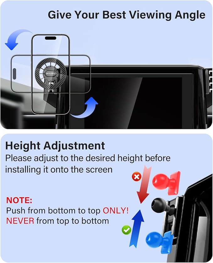 Phone Mount for 2022-2025 Chevrolet Chevy Silverado 1500/GMC Sierra Accessories 13.4-inch Screen Fixed Clip, Automobile Cradles Magnetic Phone Holder Compatible with MagSafe, Magnets Cell Phone Base
