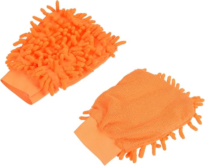 M METERXITY Microfiber Wash Mitt - Chenille Reusable Gloves for Cleaning, Scratch-Free, Apply to Kitchen House Cleaning
