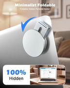 CloudValley Magnetic Phone Laptop Holder Mount, Foldable Hidden Portable Stand for iPhone 17/16/15/14/13 & All Phone, Clamp for Monitor Side, Compatible with Laptop, Desktop, Tesla Model 3/ Y, Gray