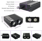 AZIMOM Dual Color 32W Sound Activated Fiber Optic Light Source RGBW Light Box Engine Diver Bluetooth/RF Remote Control Music Sensor Mode for Car Home Star Ceiling Decoration