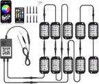 Rock Lights for Trucks, 10 Pods RGB LED Rock Lights with APP/Remote Control & Music Mode, High Bright Multilcolor Waterproof IP68 Rock Neon Light Kits for Pickup Off Road RZR SUV ATV UTV Car