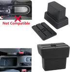 AULPHIKE Compatible with Nissan Note Armrest E-Power Car Center Console Organizer Armrests Double Layer Storage with USB Ports（Black Style）