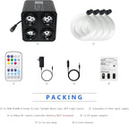 AKEPO 36W 4 Color Twinkle Fiber Optic Starlights Headliner Lights Kit, Optical Fibers Music Sync Bluetooth APP Control Starlight Kit, 800pcs*9.8ft