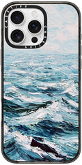 CASETiFY Impact Case for iPhone 16 Pro Max [Slim / 8.2 ft. 4X Military Grade Drop Protection/Compatible with Magsafe] - Deep Blue Sea - Clear Black
