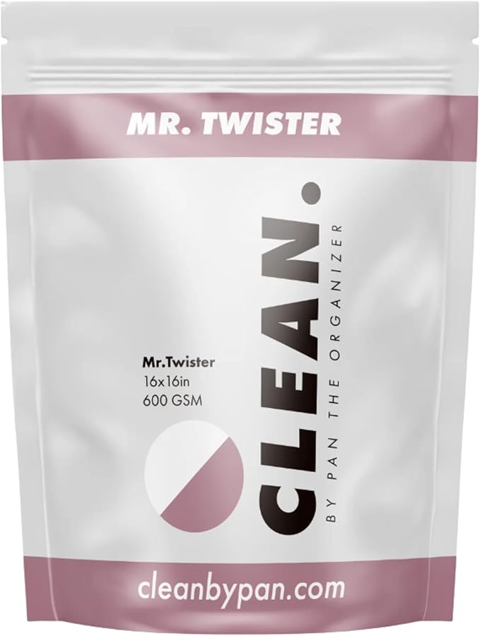Clean Mr. Twister Microfiber Towel 3-Pack – Dual-Textured Microfiber Cleaning Cloths for Auto Detailing, Home, Garage & More – Ultra-Absorbent, Streak-Free, Scratch-Free Performance – 16” x 16”
