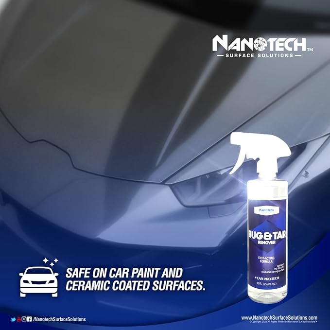 Nanotech Surface Solutions Bug & Tar Remover- Effective Bug Splatter, Tar, Tree Sap, Glue Eliminator- Fast Acting- Safe on Automotive Paint (1 Gallon)