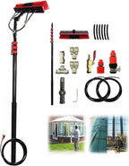 12ft-36ft Water Fed Pole Kit with Telescopic Brush for Window Cleaning, Car Wash & Solar Panels - Includes 20m Hose for Home & Commercial Use