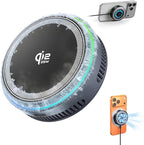 Qi2.2 Wireless Charger【25W Fast Charging+Instant Cooling】 Magnetic Charger Pad with Cooling Fan,LED Light Phone Holder Fast Charging Compatible with iphone17/16/15/14/13/12 Series