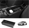 LUWU 2025 2026 Prius Center Console Organizer for 2023 2024 2025 2026 Toyota Prius LE/XLE/Limited/Nightshade Accessories Armrest Console Storage Box Glove Organizer Tray ABS Material (Black)