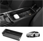 LUWU 2025 2026 Prius Center Console Organizer for 2023 2024 2025 2026 Toyota Prius LE/XLE/Limited/Nightshade Accessories Armrest Console Storage Box Glove Organizer Tray ABS Material (Black)
