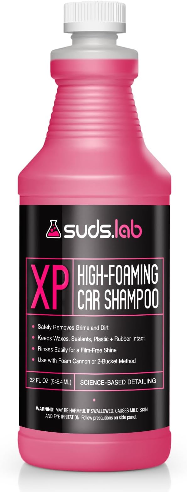 Suds Lab XP High Foaming Exterior Car Wash Shampoo, Effectively Removes Dirt and Grime, Use with Foam Cannon or Bucket Wash, 32 oz