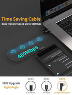 1FT 90 Degree USB C Cable Short, 3Pack Right Angle USB Type C Charger Cable Fast Charging, 3A USB A to USB C Nylon Braided Cord for iPhone 17 16 15 Pro Max Plus, Galaxy S24 S23,Note 20, Moto G, LG,PS5