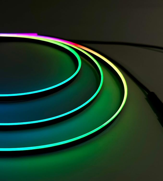 KENANEK 55.12Inch Tesla Interior Lights, 5V USB & Type-C Powered, with Motion Sensor and Docking Station, App Controlled Music Sync, OEM-Style Ambient Lighting Car with Dreamcolor Effects