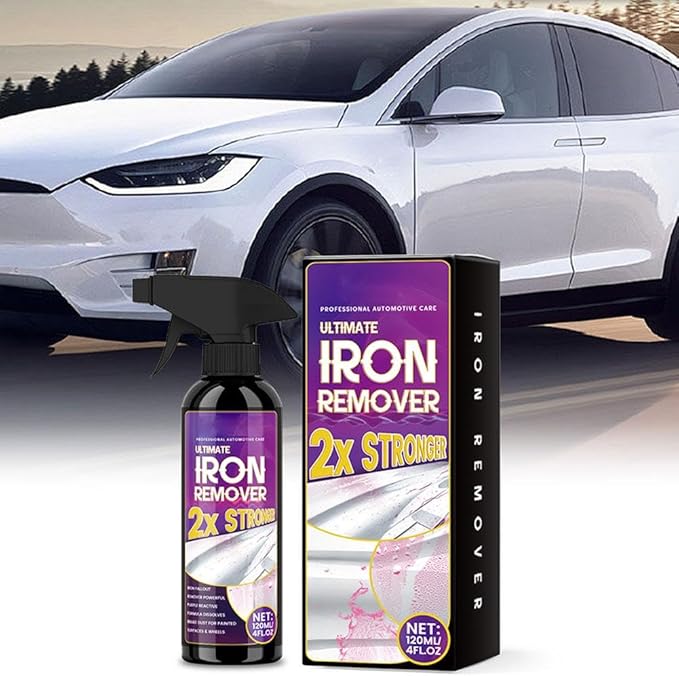 Multipurpose Iron Powder Remover Spray - Rust and Stain Cleaner for Motorcycle Tires, Brake Calipers, Boats, RVs, and Painted Surfaces