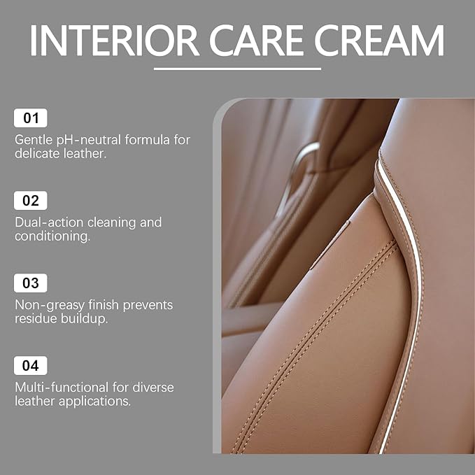 Leather Restoration Cream & Conditioner ,leather honey leather cleaner Maintenance Cream for Car Interiors, Seats, Furniture – UV Protect, Anti-Crack, Scratch Remover & Hydration5.29 oz (2)
