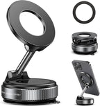 TENOC Magnetic Suction Car Phone Mount, 360° Rotation Phone Holder Mount, Foldable Cellphone Holders for Car/Gym/Shower/Mirror, Black