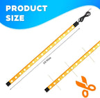 Motorcycle RGB LED Light Kit, 6PCS DC 12V Waterproof Motorbike Underglow Strip Lights Kit, Golf Cart Exterior Ground Effect Atmosphere Lamp, Universal for SUV RV Truck (Amber)
