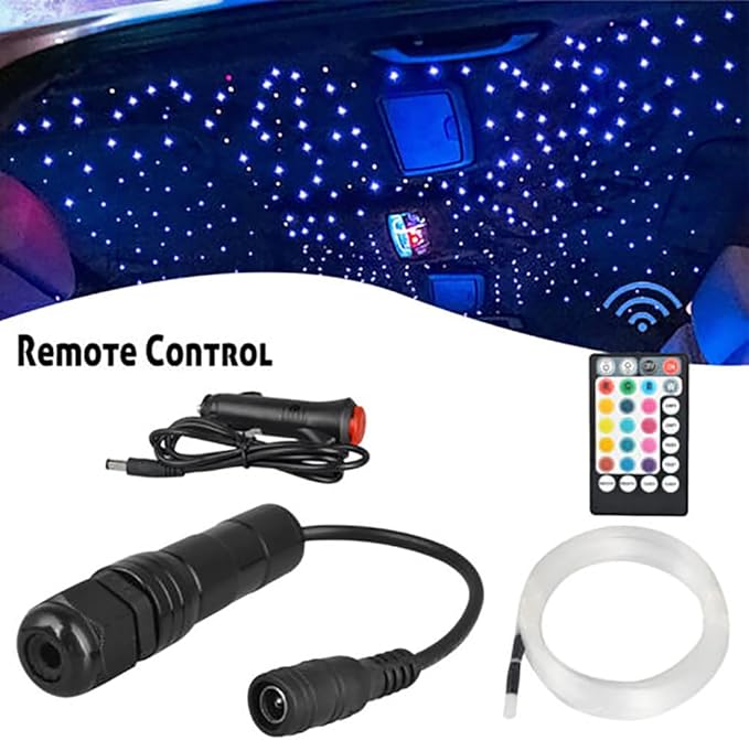 1Set Car Fiber Optic LED Lights Multicolor RGBW Star Ceiling Roof Headliner Lights Fiber Optic Lights Kit 2W 12V