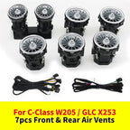 64 Colors for Mercedes Benz C180 C200 C250 C300 C400 C43AMG C63AMG 2019 2020 2021 Air Vent New EQS Air Vent Outlet Nozzle Atmosphere Lamp,7pcs Air Vent Ambient Light Kit