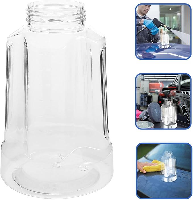Car Wash Foam Sprayer 1l Pa Soap Bottle with Hose Attachment for Household Cleaning and Pet Bathing Foam Cannon Accessory
