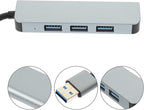 Port USB Hub Extension with Aluminum Case Portable USB Splitter Expander for Laptop High-Speed Data Transfer Plug and Play