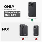 pitaka for iPhone 16 Pro Max Case 6.9 Inch, Compatible with MagSafe, Thin & Light Case iPhone 16 Pro Max with a Caseless Feel, 600D Aramid Fiber Woven [Ultra Slim-Black/Grey (Twill)]