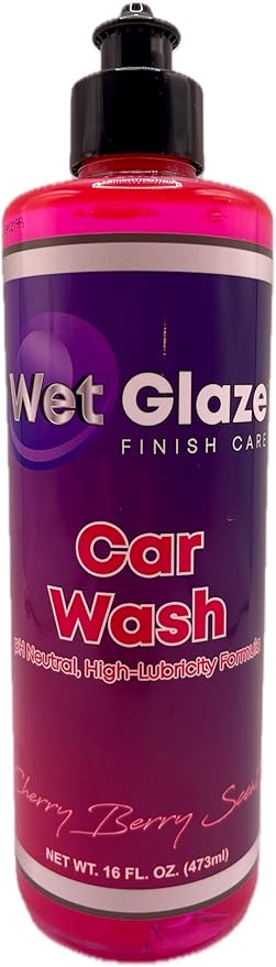 Wet Glaze Car Wash - Ph Neutral High-Lubricity Formula. Safe for all exterior surfaces, including vinyl wraps.