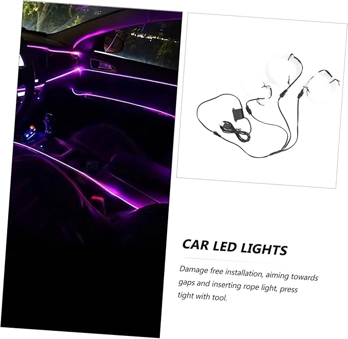 Alipis 3pcs Car Led Lights Ambient Lighting for Car Interior Under Kit High Brightness USB-Powered Easy to Install