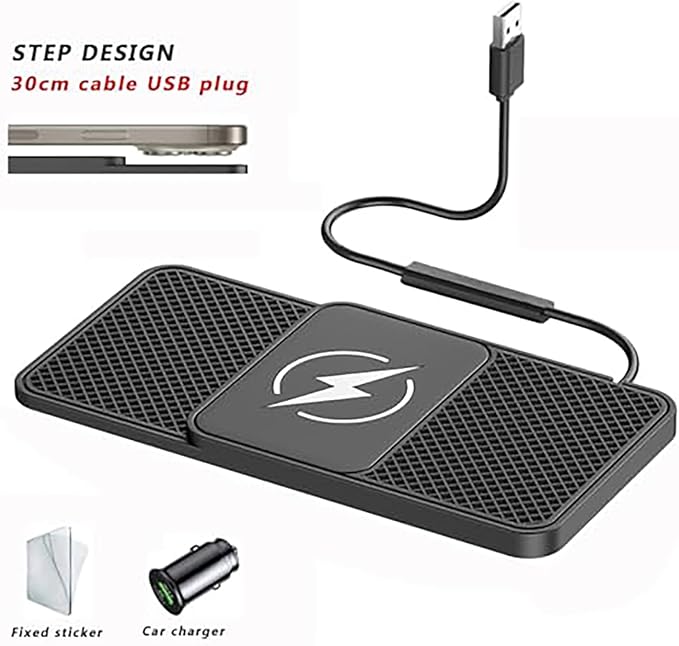 Wireless Car Charger Pad for Chevrolet Silverado,20W Fast Wireless Phone Charger Cell Phone Cordless Charging mat,Non-Slip Phone Charging,30cm Cable Type-C