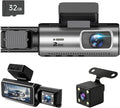 Dash Cam Front and Rear with 32GB Card, Dash Camera for Cars 1080P Front and 720P Rear, Loop Recording, Night Vision, HDR, G-Sensor, Reversing lmage Assist