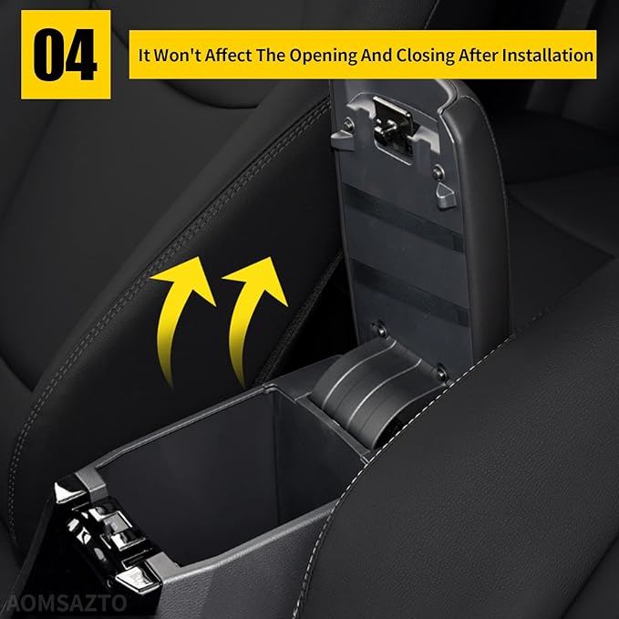 AOMSAZTO Leather Center Console Armrest Cover for 2020-2023 Corolla Toyota Black