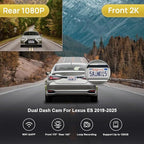 Fitcamx Front 2K+Rear 1080P Dash Cam for 2019-2025 Lexus ES350 ES300h ES250 F Sport, OEM Look, Dual 1440P+1080P HD Video, WiFi & APP, Loop Recording, G-Sensor, Easy to Set, 64GB Card