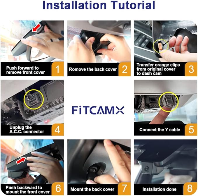 Fitcamx Front 2K+Rear 1080P Dash Cam Adapts for Toyota Tundra 2022-2026 Hybrid & Sequoia 2023-2026 (Gen3), OEM Style, Dual HD Video, WiFi & APP, Loop Recording, G-Sensor, Easy to Set, 64GB Card
