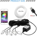 Zpana Car LED Interior Strip Light with APP Control, 16 Million Colors 5-in-1 RGB Sound Active Ambient Light with 236" Fiber Optic, Auto Inside USB Atmosphere Light Strip, Universal Fit