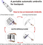 BAODINI Small UV Protection Travel Umbrella Compact for Rain and Sun UPF 50+ Windproof Portable 42 inch Umbrella for Women and Men