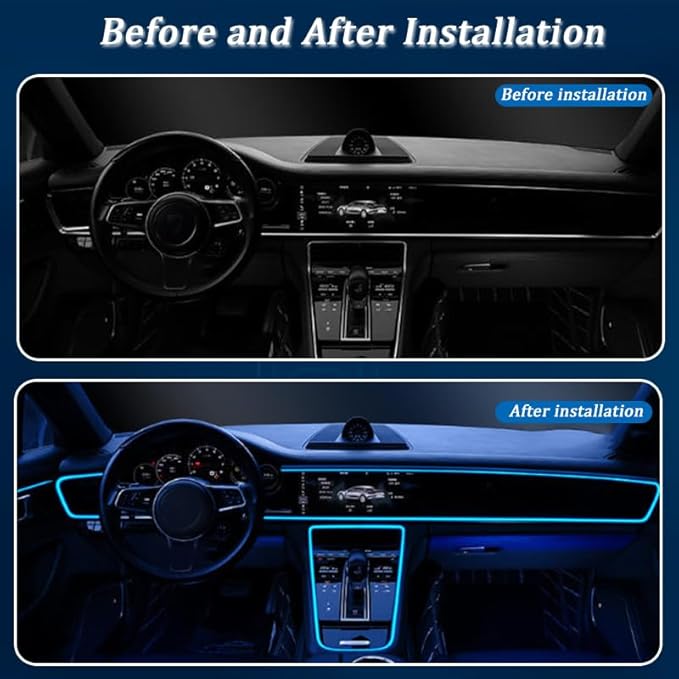 Car LED Strip Light for Volvo C30 2010–2013, 6 in 1 Car Ambient Lighting Kits, Interior Interior Light Sync to Music, Auto Decorations Interior Accessories, 8M